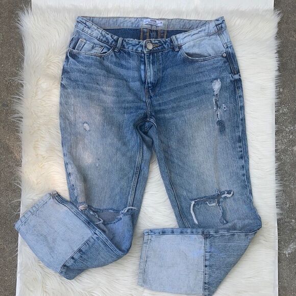 Women’s Destroyed Sinsay Two Tone Jeans Size 42 - Picture 1 of 10